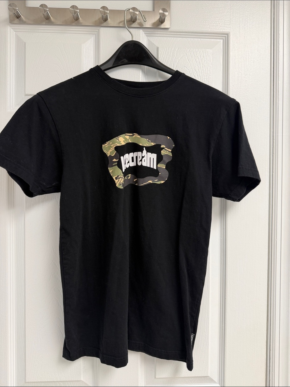 Icecream Black Tee with Camo Logo
